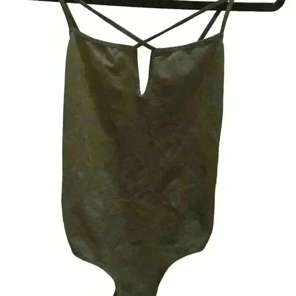 Free People Intimately Army Green BodySuit size Medium Size Large Exc Con - Picture 2 of 6